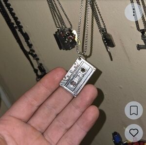 ASOS Silver Cassette Tape Pendant Necklace